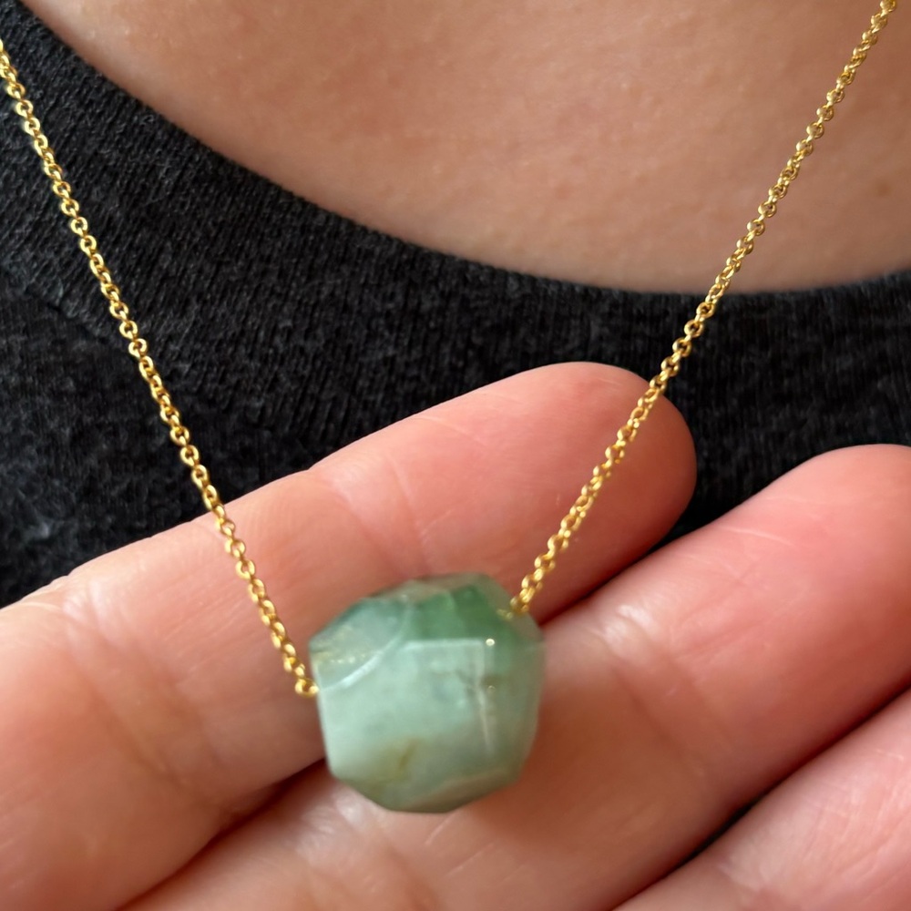 Delicate Green Tourmaline 14K Gold Filled Necklace EUC